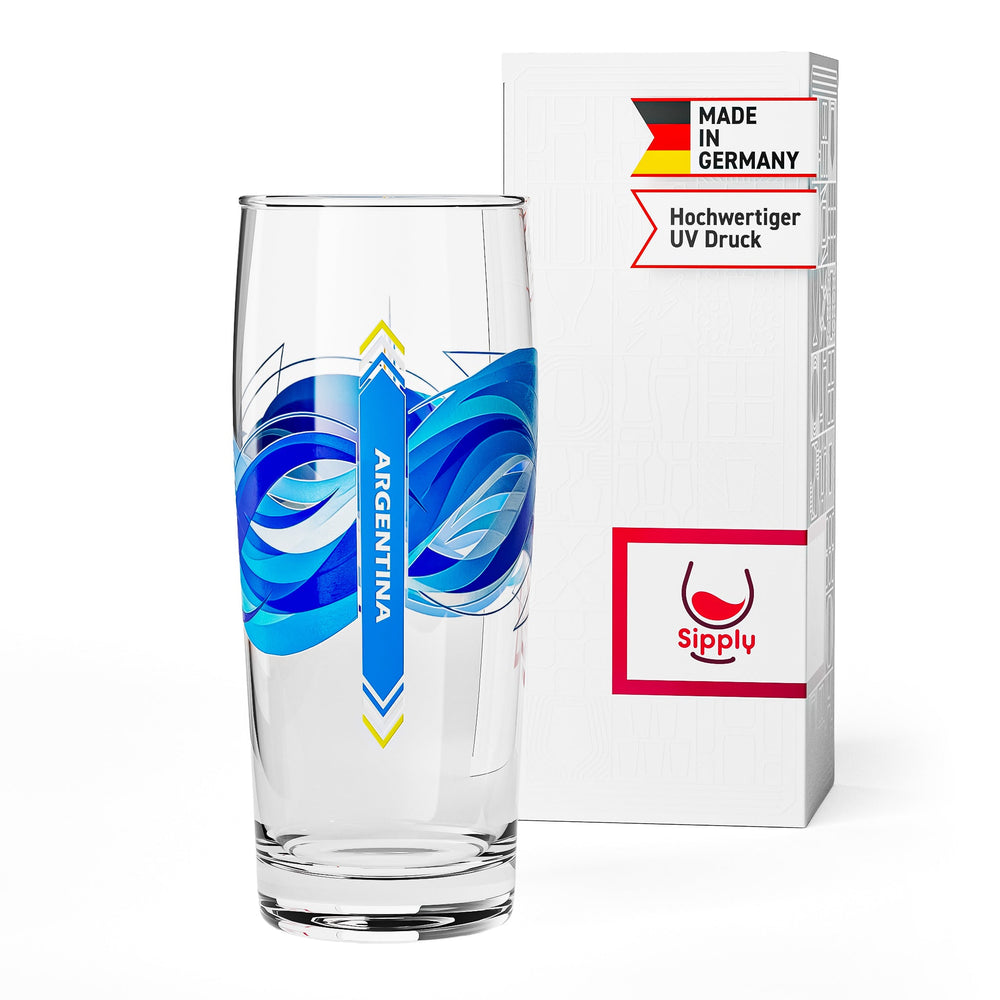 Sipply verre à bière Willibecher 0,3l avec le drapeau de ton pays Argentine