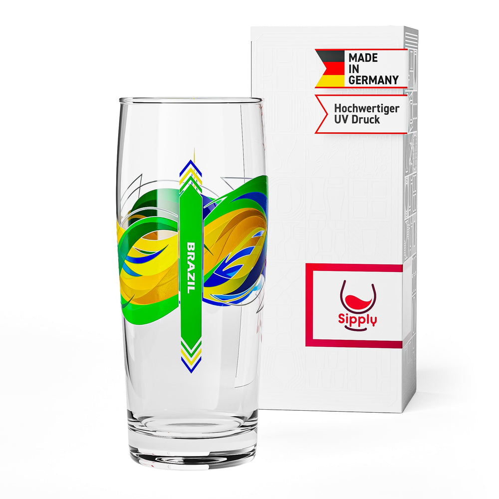 Verre à bière Sipply Willibecher 0,3l avec le drapeau de votre pays Brésil