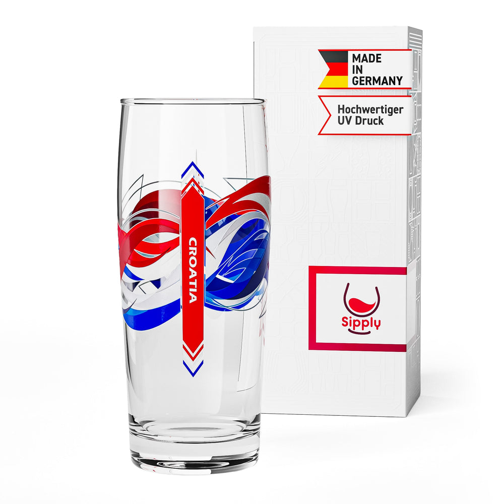 Verre à bière Sipply Willibecher 0,3l avec le drapeau de ton pays Croatie