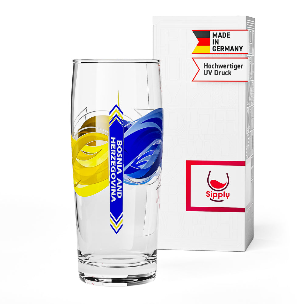 Verre à bière Sipply « Willibecher » 0,5 l avec le drapeau de la Bosnie-Herzégovine