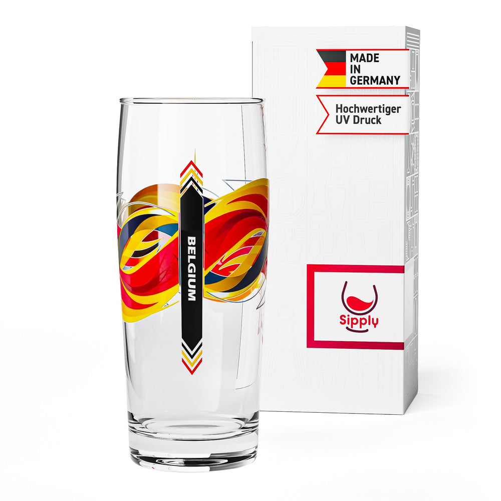 Sipply verre à bière Willibecher 0,3l avec le drapeau de votre pays Belgique