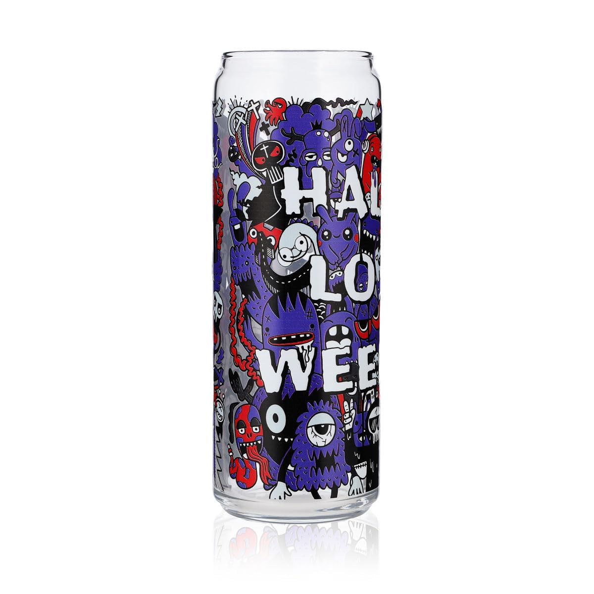 6x verres Sipply Can Glass motif Halloween Doodle violet en impression UV 370ml – Vue 3