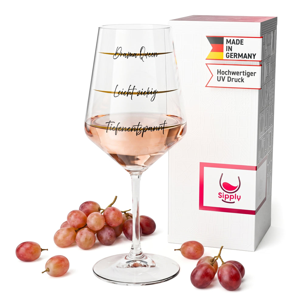 Verre à vin Sipply avec inscription « Drama Queen », 0,5 l