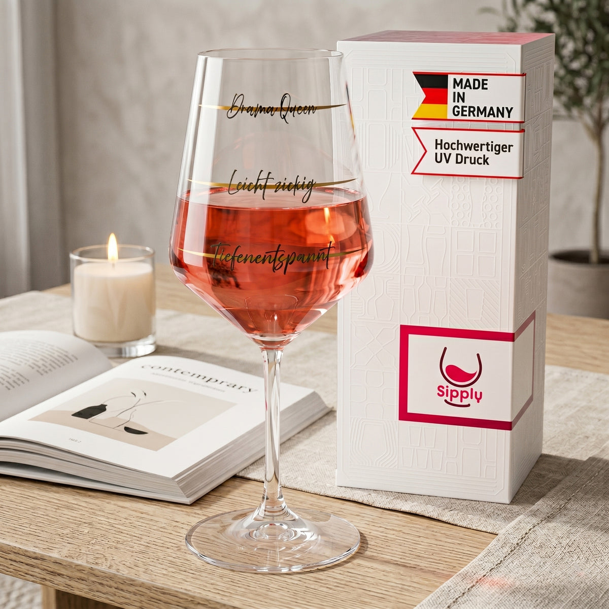 Verre à vin Sipply avec inscription « Drama Queen », 0,5 l – Vue 3