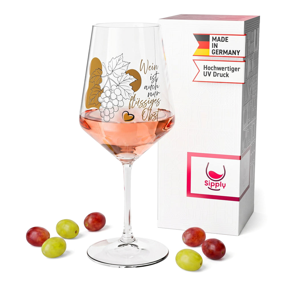 Verre à vin Sipply avec inscription « Fruits liquides », 0,5 l