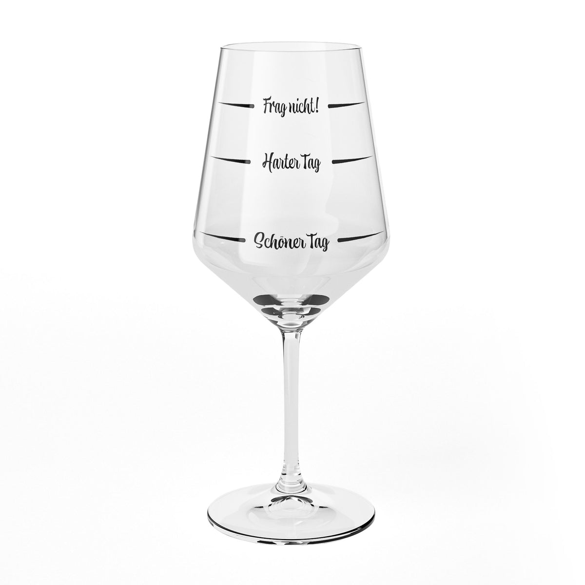 Verre à vin Sipply avec inscription « Ne pose pas de questions – Journée difficile, belle journée » V2, 0,5 l – Vue 2