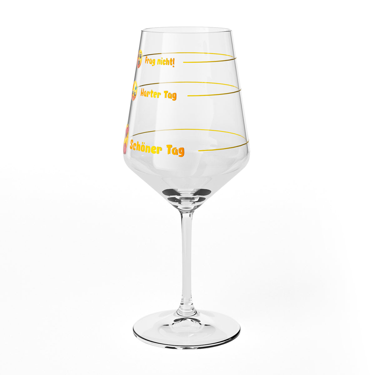 Verre à vin Sipply avec inscription « Ne pose pas de questions – Journée difficile, belle journée » et emoji, 0,5 l – Vue 7