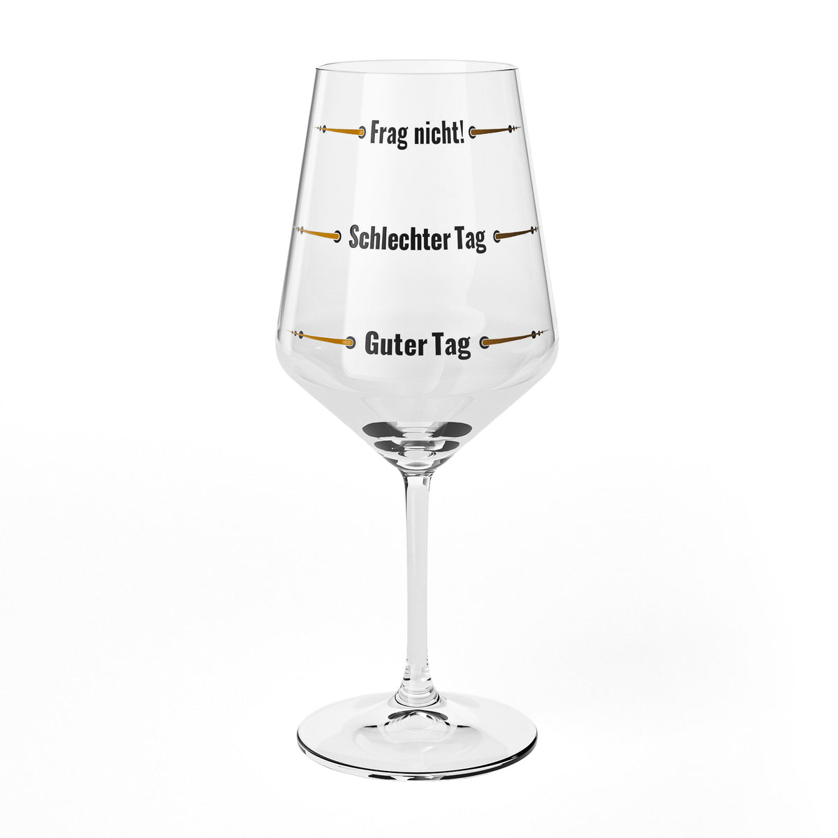 Verre à vin Sipply avec inscription « Ne pose pas de questions » – Mauvaise journée, bonne journée V1 0,5 l – Vue 2