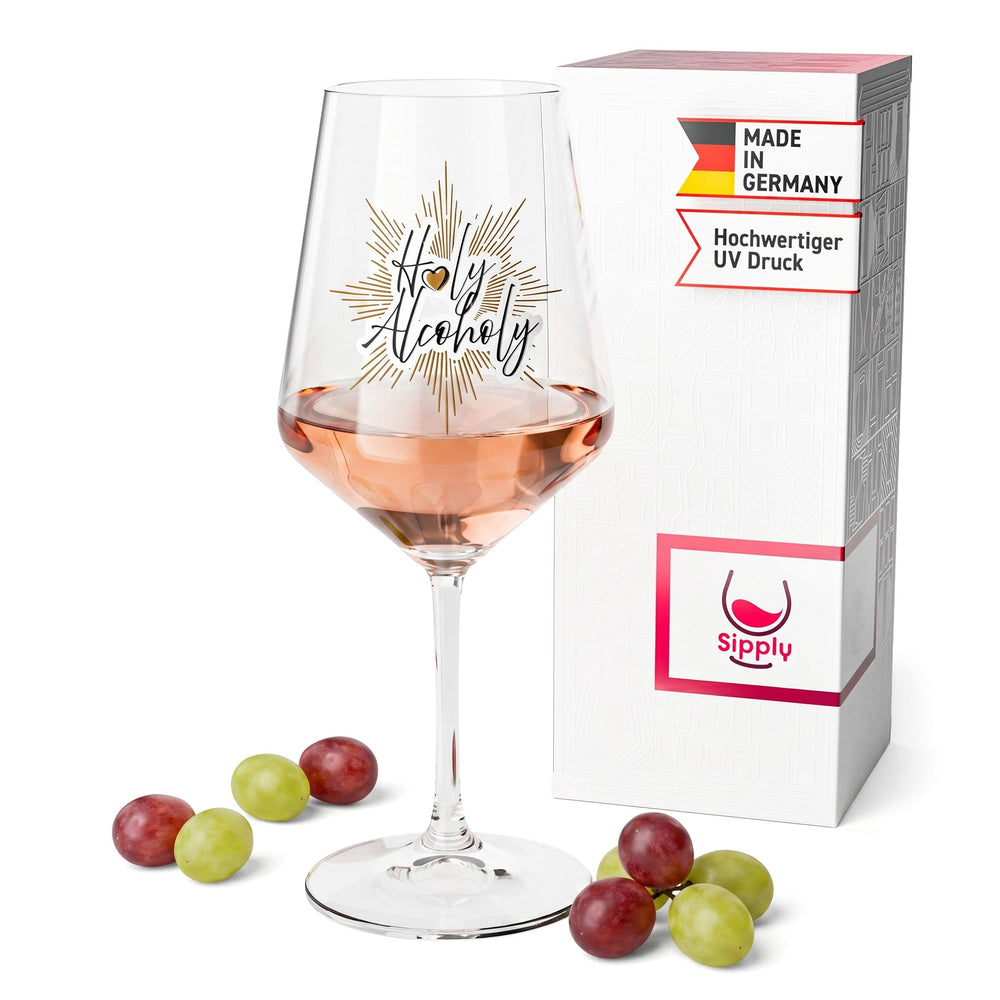 Verre à vin Sipply avec inscription « Holy Alcoholy », 0,5 l