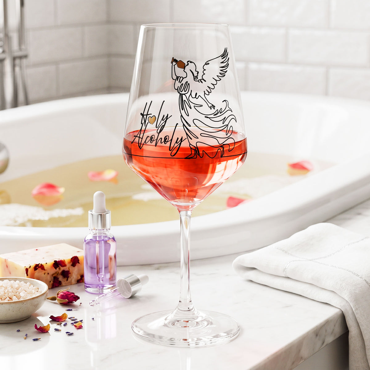 Verre à vin Sipply avec inscription « Holy Alcoholy », 0,5 l – Vue 3