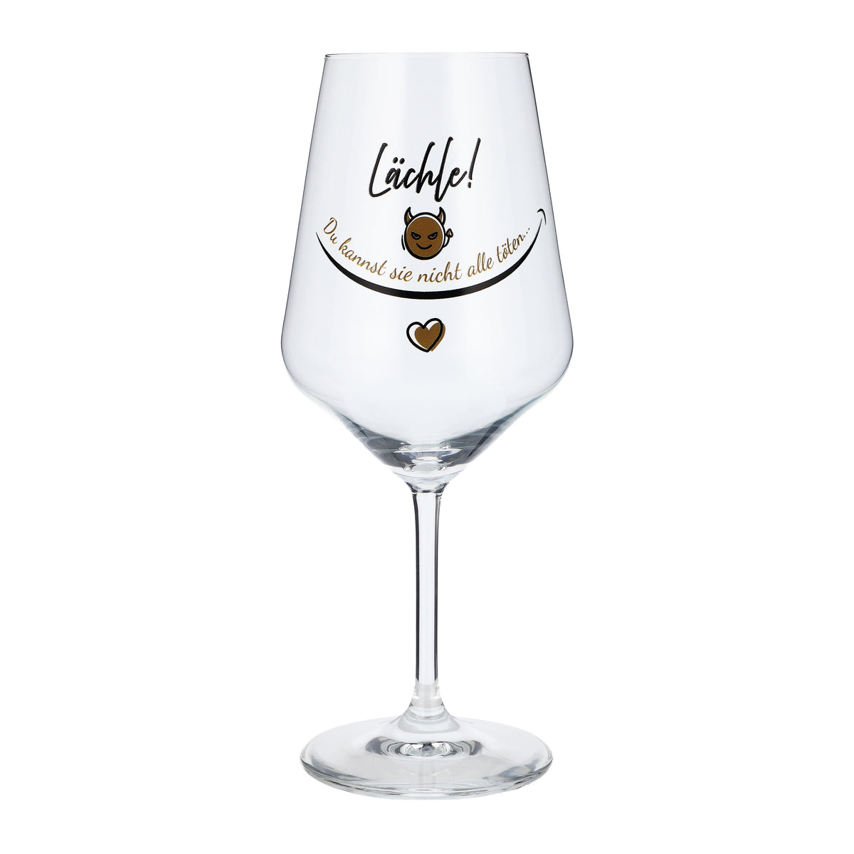 Verre à vin Sipply avec inscription « Souris ! Tu ne peux pas tous les tuer… » 0,5 l – Vue 2