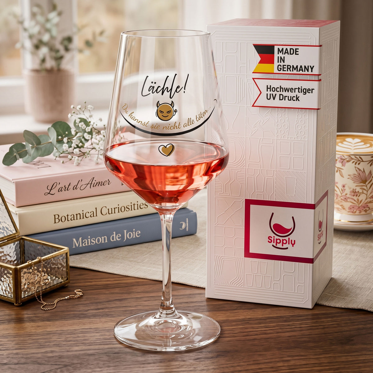 Verre à vin Sipply avec inscription « Souris ! Tu ne peux pas tous les tuer… » 0,5 l – Vue 3