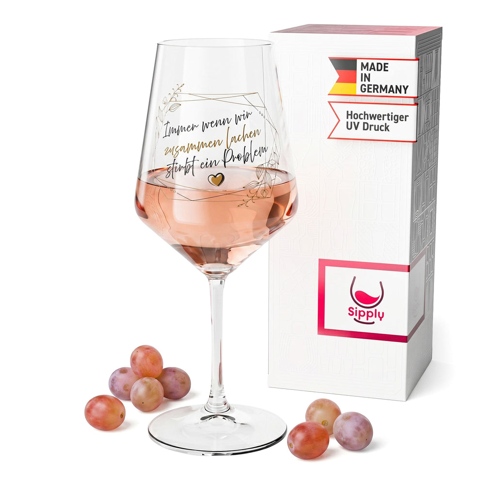 Verre à vin Sipply avec inscription « Quand on rit ensemble », 0,5 l