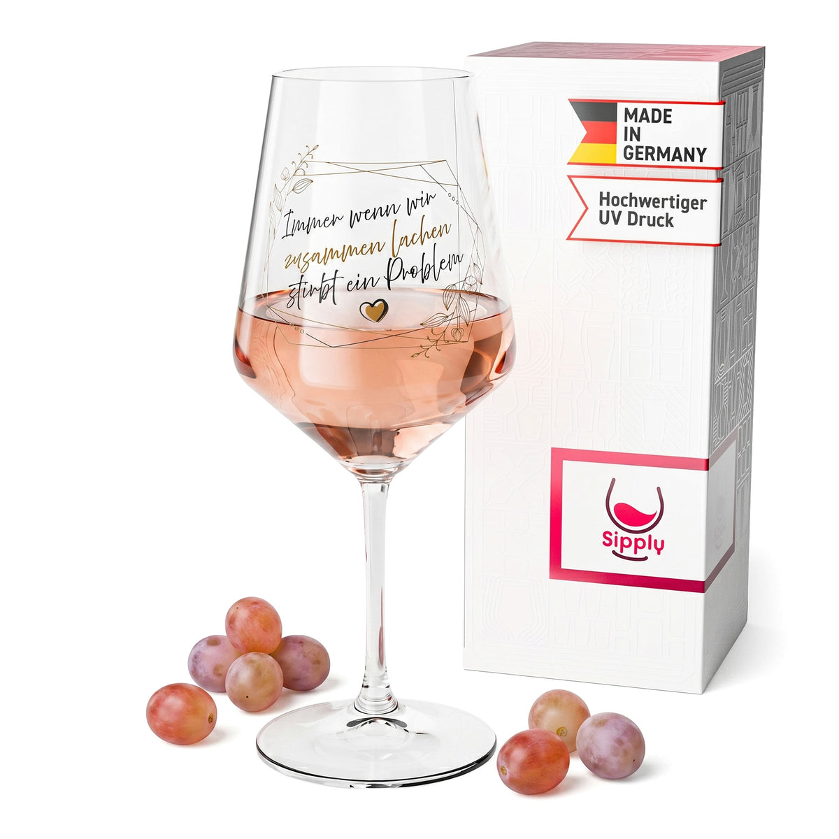 Verre à vin Sipply avec inscription « Quand on rit ensemble », 0,5 l