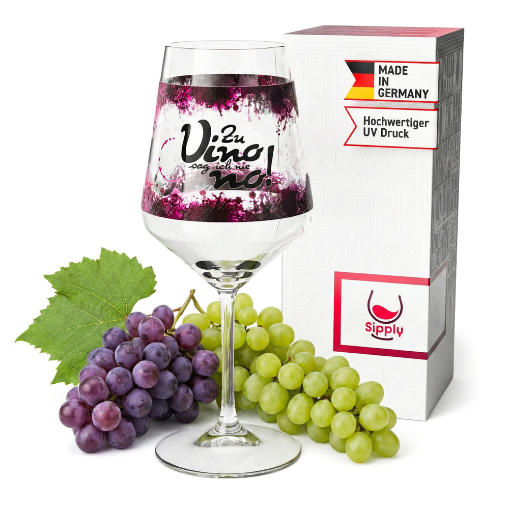 Verre à vin Sipply avec inscription « Zu Vino sag ich nie no ! » (Je ne dis jamais non au vin !) 0,5 l