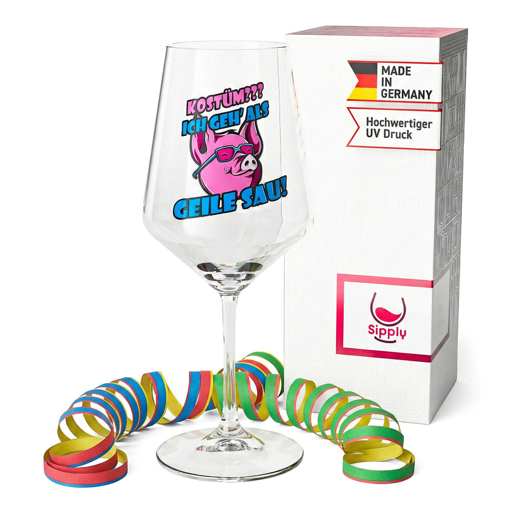 Verre à vin Sipply pour le carnaval « Geile Sau » 0,5 l
