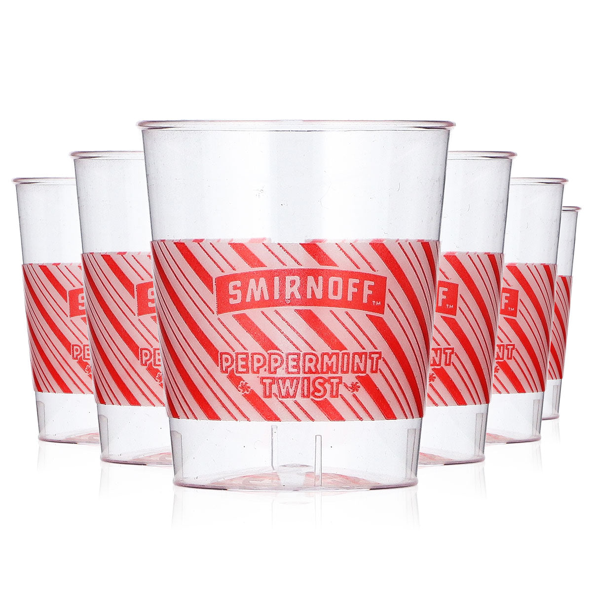 Verre à vodka Smirnoff, lot de 50, 0,02 l, « Peppermint Twist », gobelets jetables en plastique