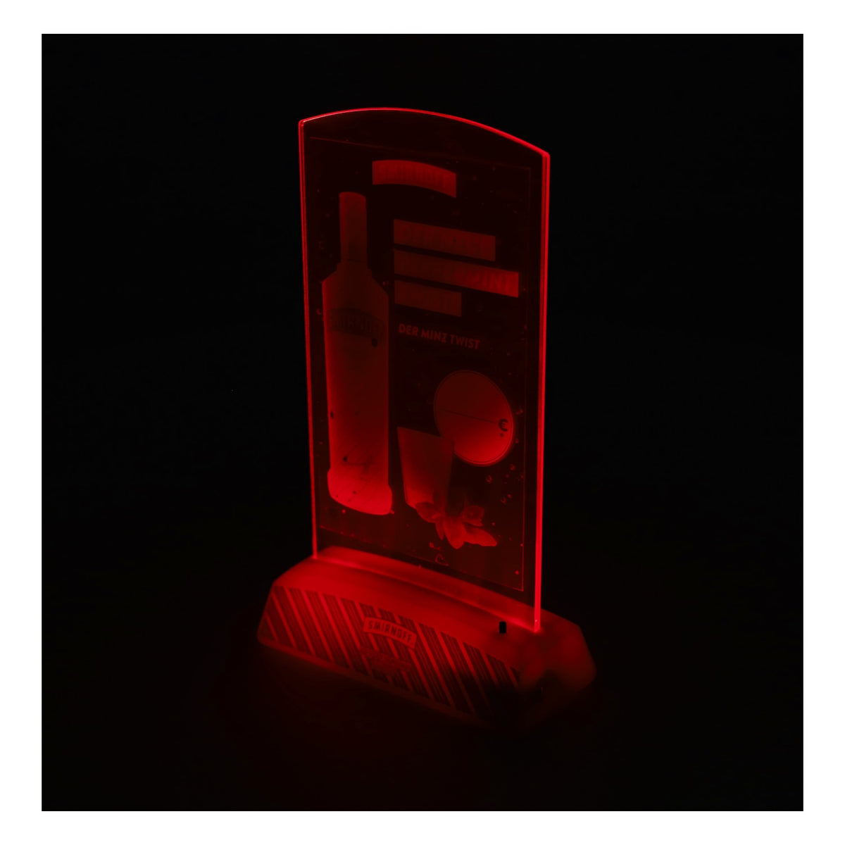 Smirnoff Vodka Présentoir de menu LED Présentoir de table Peppermint Twist – Vue 2
