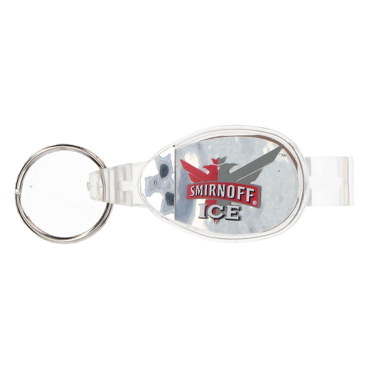 Porte-clés Smirnoff Vodka Ice avec décapsuleur et éclairage LED