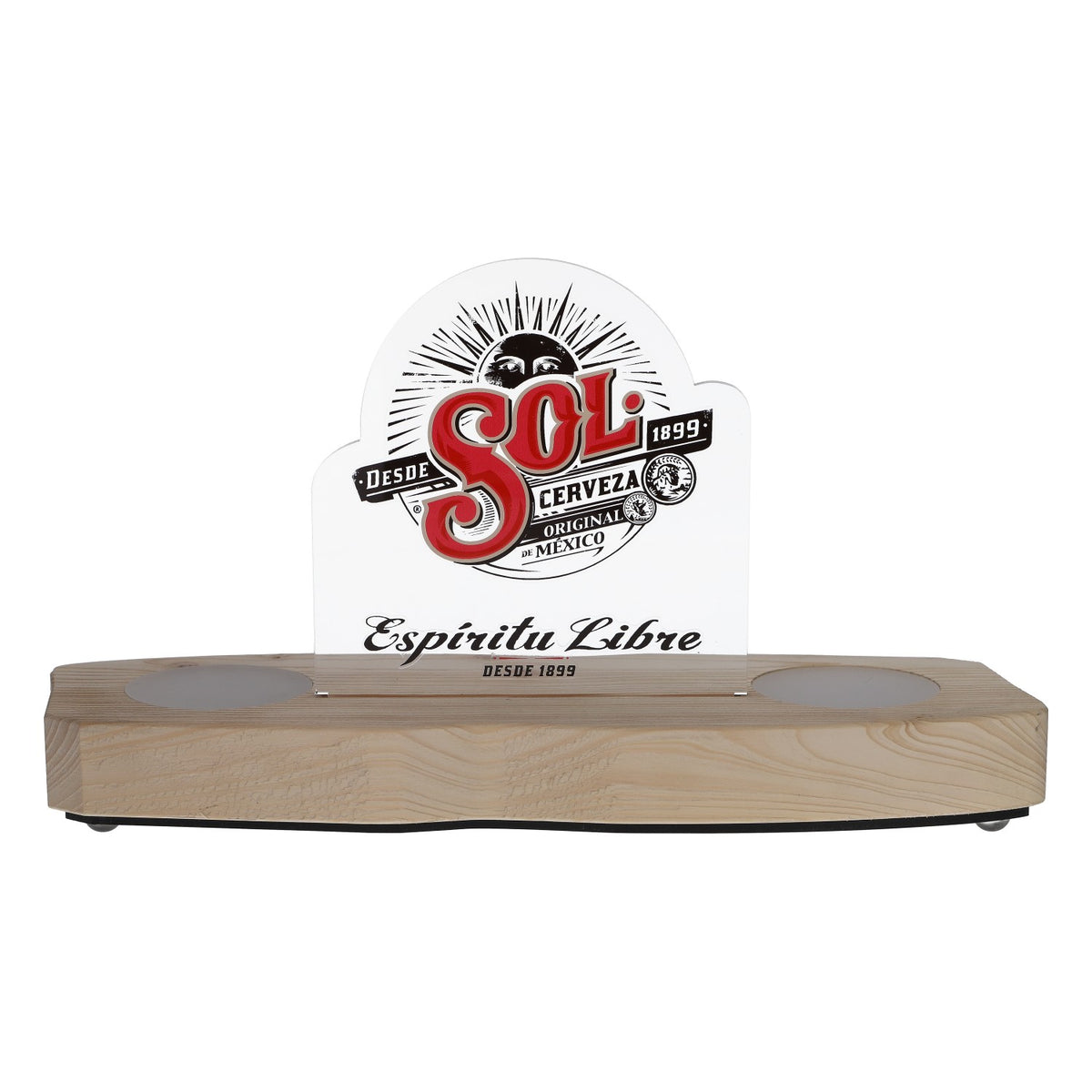 Sol Bier LED Glorifier Enseigne lumineuse Enseigne publicitaire en bois, bloc d'alimentation inclus – Vue 2