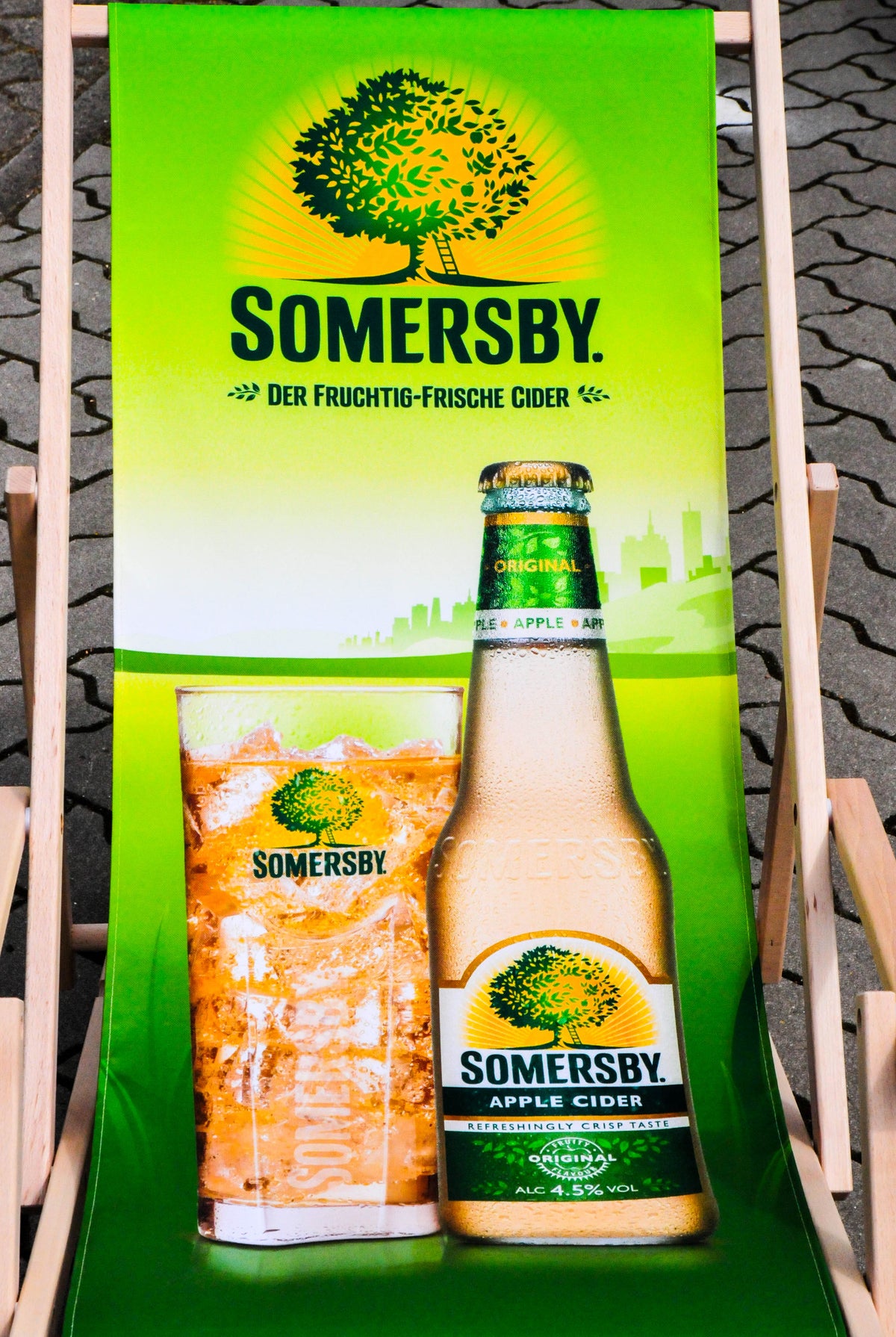 Chaise longue Somersby Cider Chaise de plage Chaise longue pliante en bois de hêtre – Vue 2
