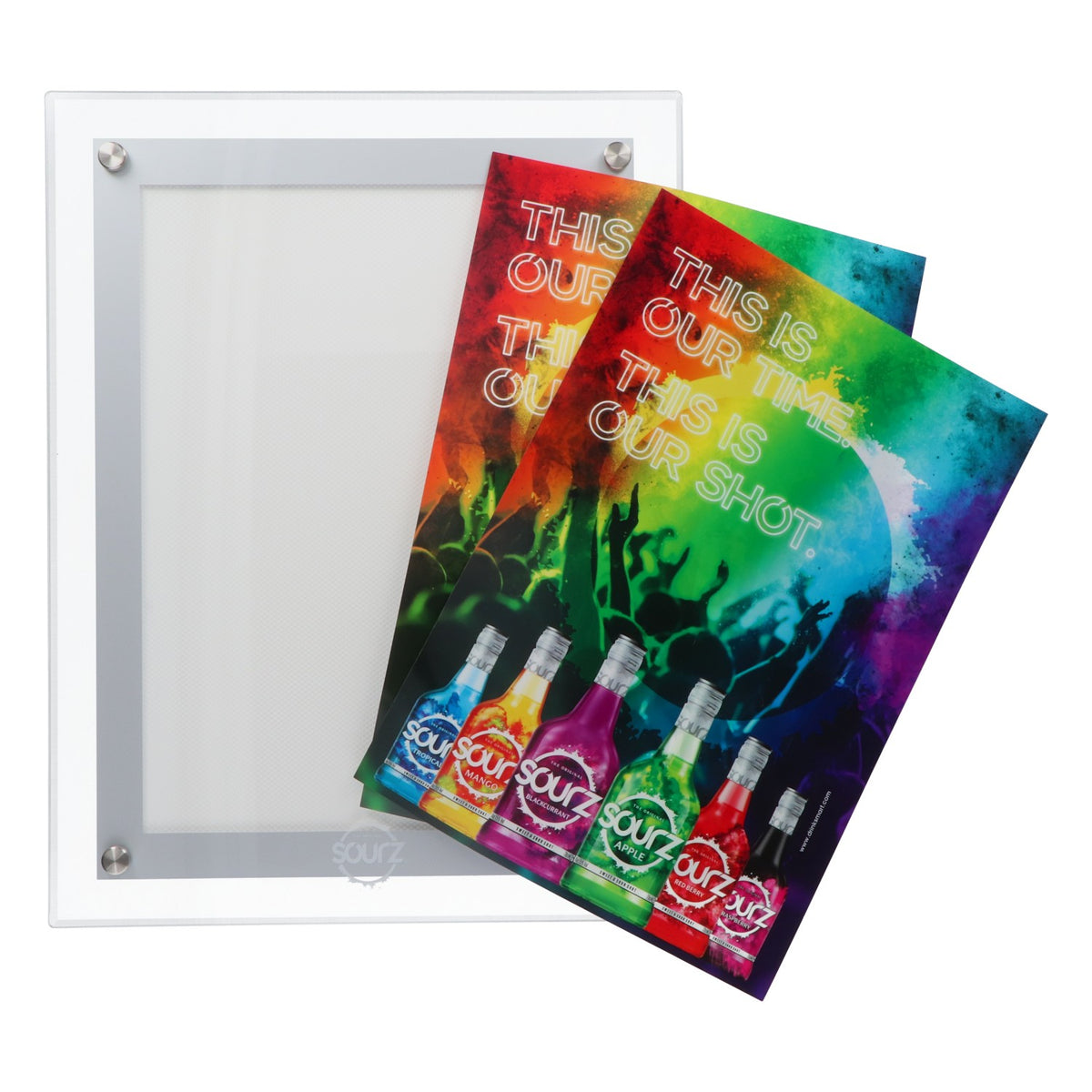 Sourz Liqueur Enseigne lumineuse LED Enseigne lumineuse Cadre pour affiche encadré A4 – Vue 2