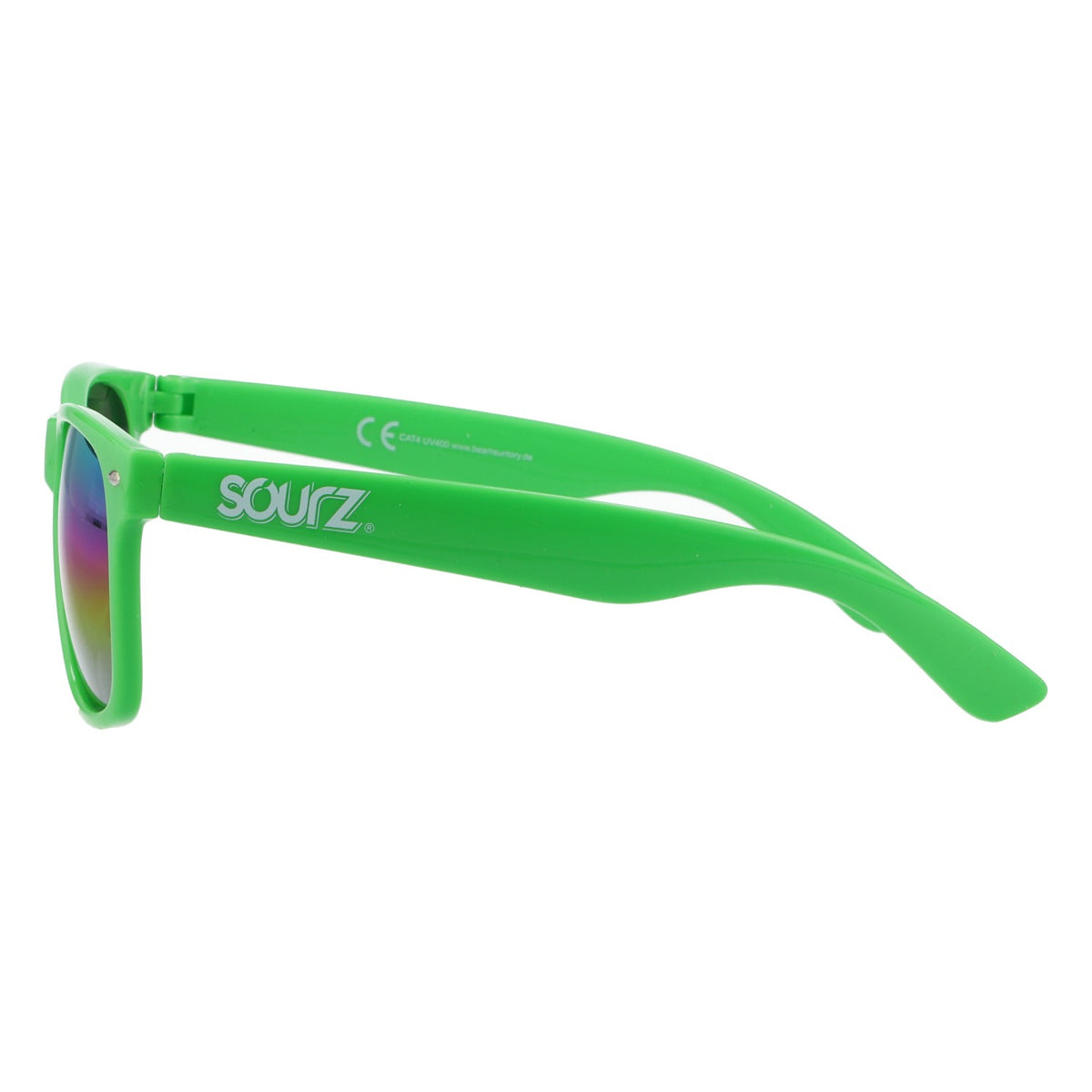Lunettes de soleil Sourz vertes à verres miroités UV 400 - Accessoire pour fêtes et festivals – Vue 3