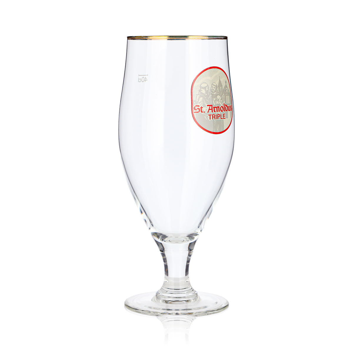 Verre à bière St. Arnoldus 0,4 l, forme tulipe, bordure triple dorée – Vue 3