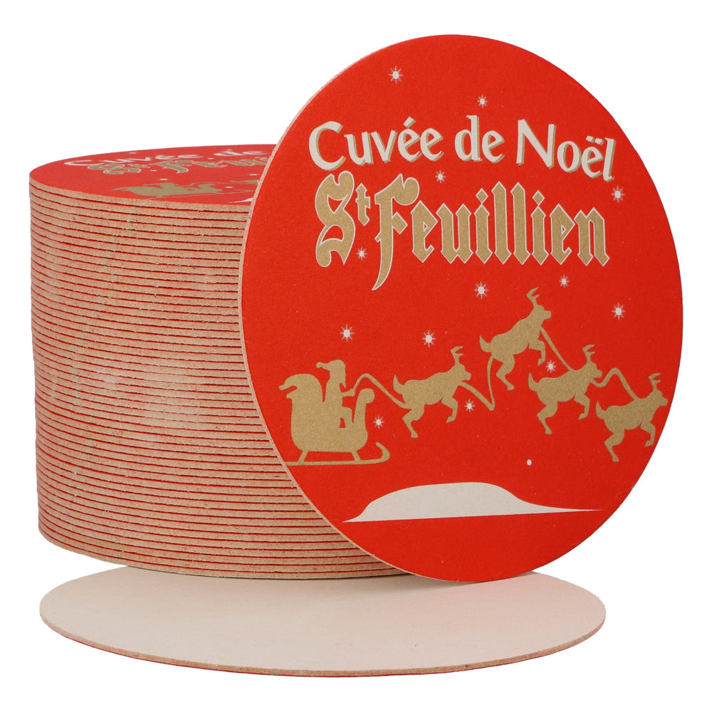 Bière St. Feuillen - Sous-verre neuf en papier rouge - Sous-verre pour verre
