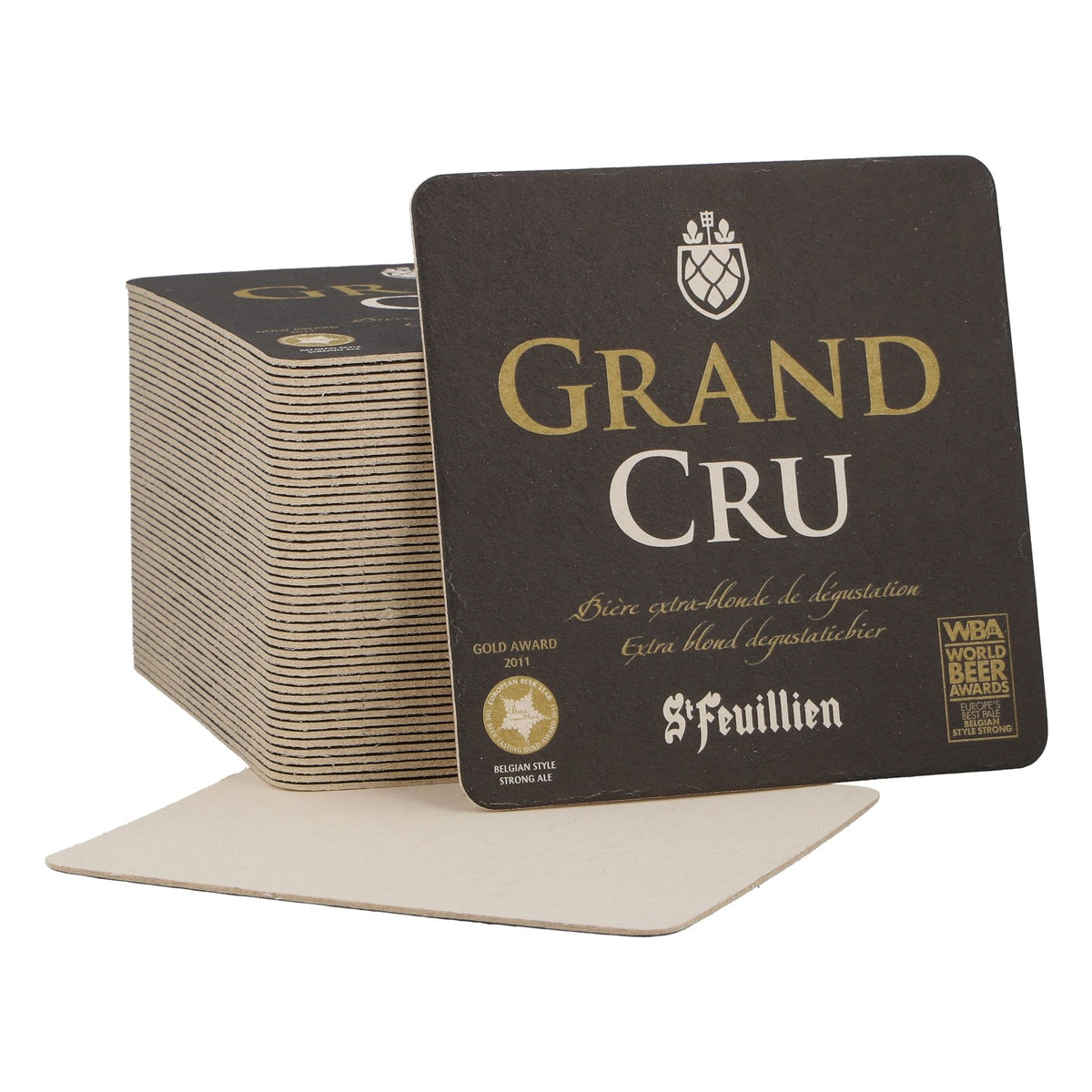 St. Feuillen Bière Sous-verre Neuf Papier noir Sous-verre en feutre