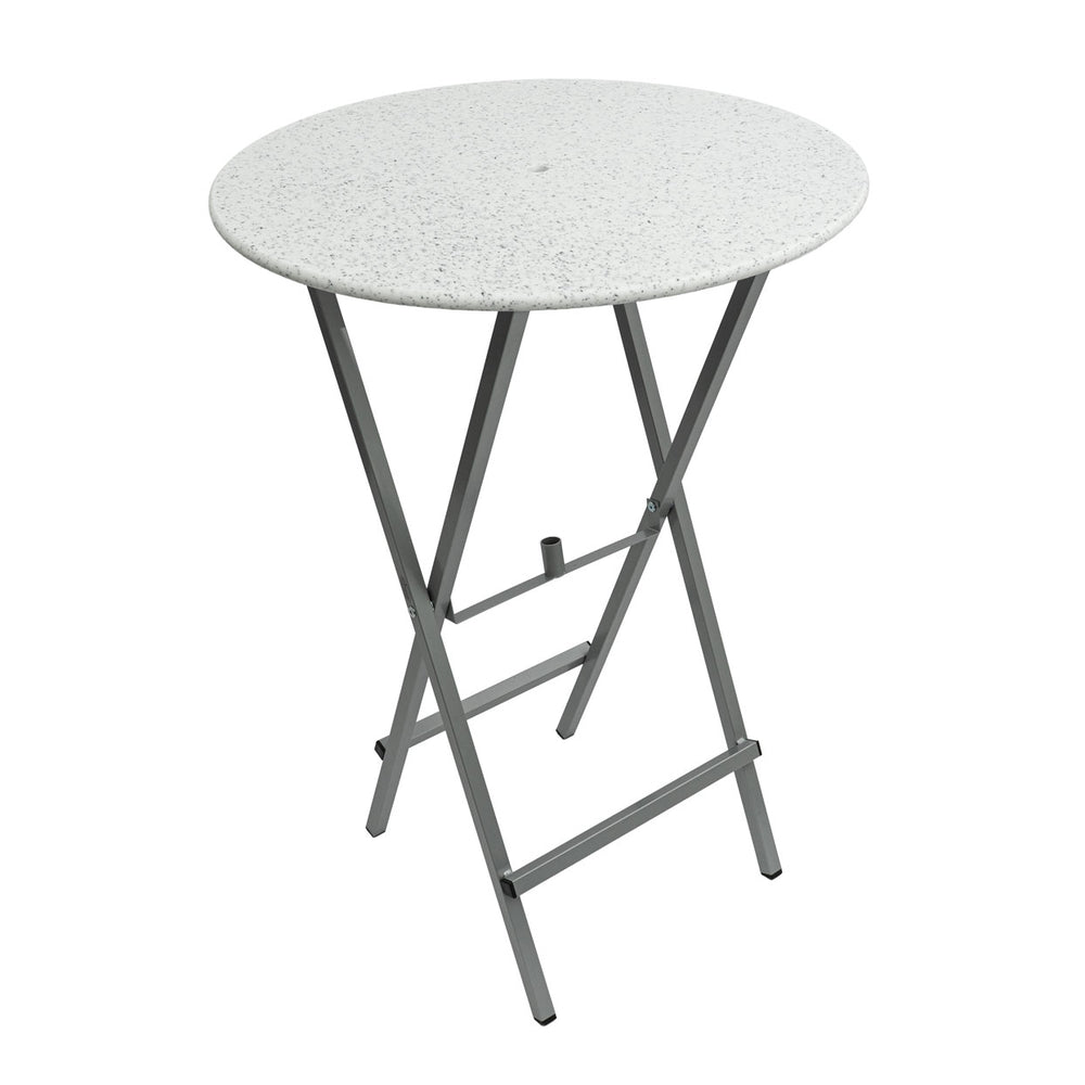 Table haute pliable incassable avec support pour parasol, table de bistrot 115 cm