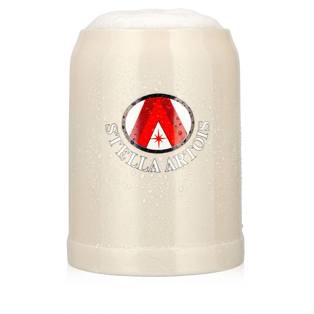 Verre à bière Stella Artois 0,5 l, chope en terre cuite avec un « A » rouge