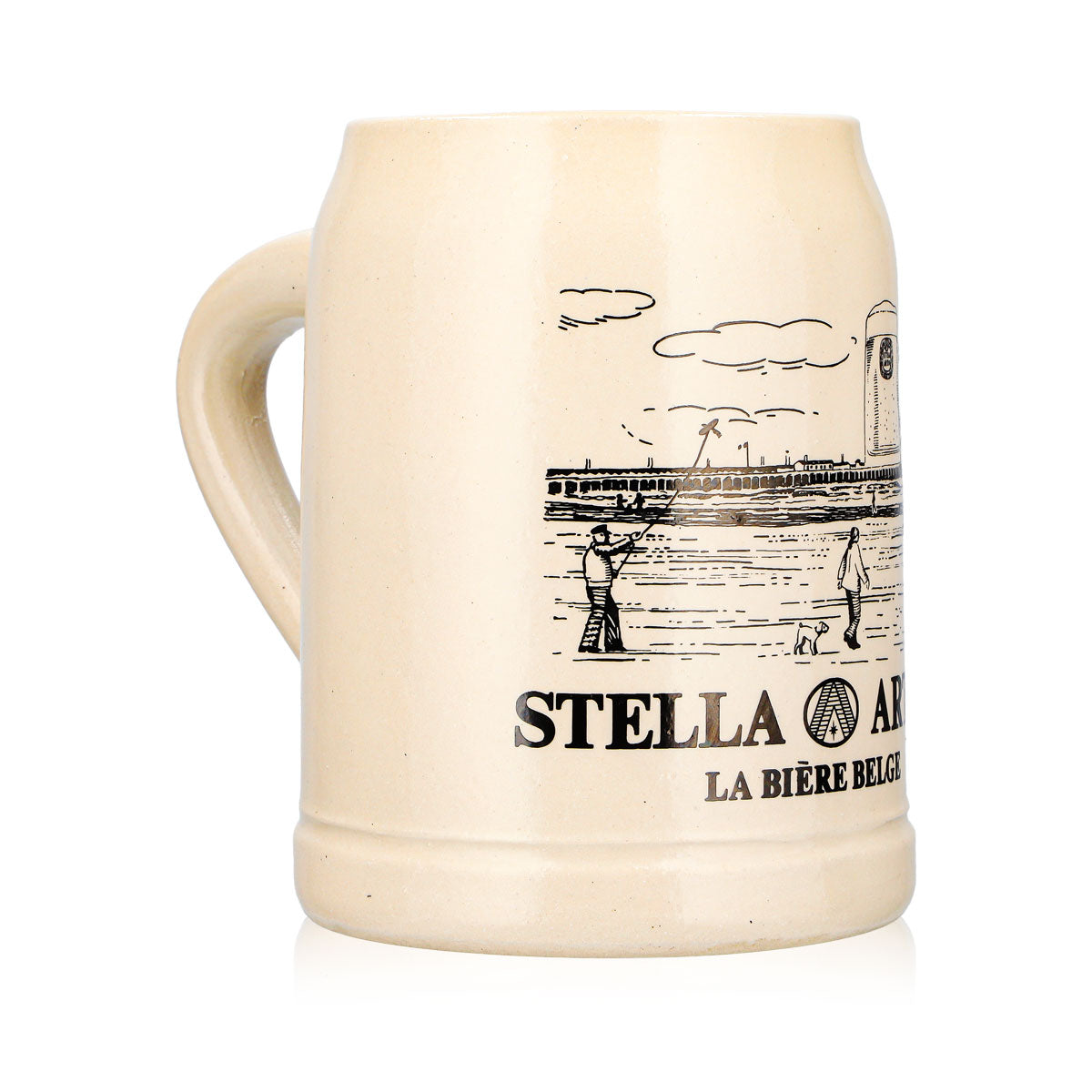 Verre à bière Stella Artois, chope en terre cuite, 0,5 l, motif « La Bière Belge » – Vue 3
