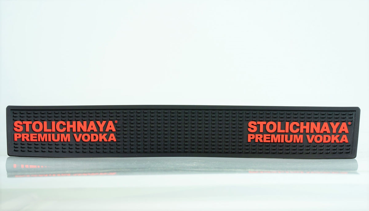 Stolichnaya Vodka Tapis de bar Tapis égouttoir Accessoires de bar noir