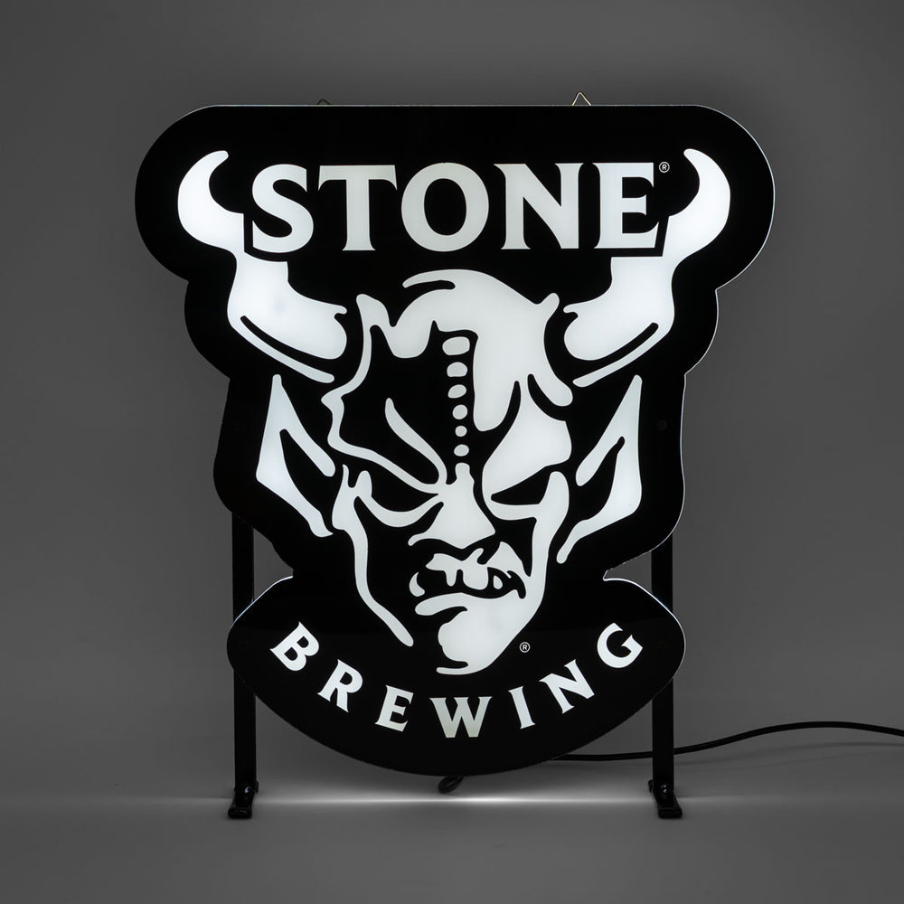 Enseigne lumineuse LED Stone Brewing Beer, avec bloc d'alimentation, 38 x 41 cm