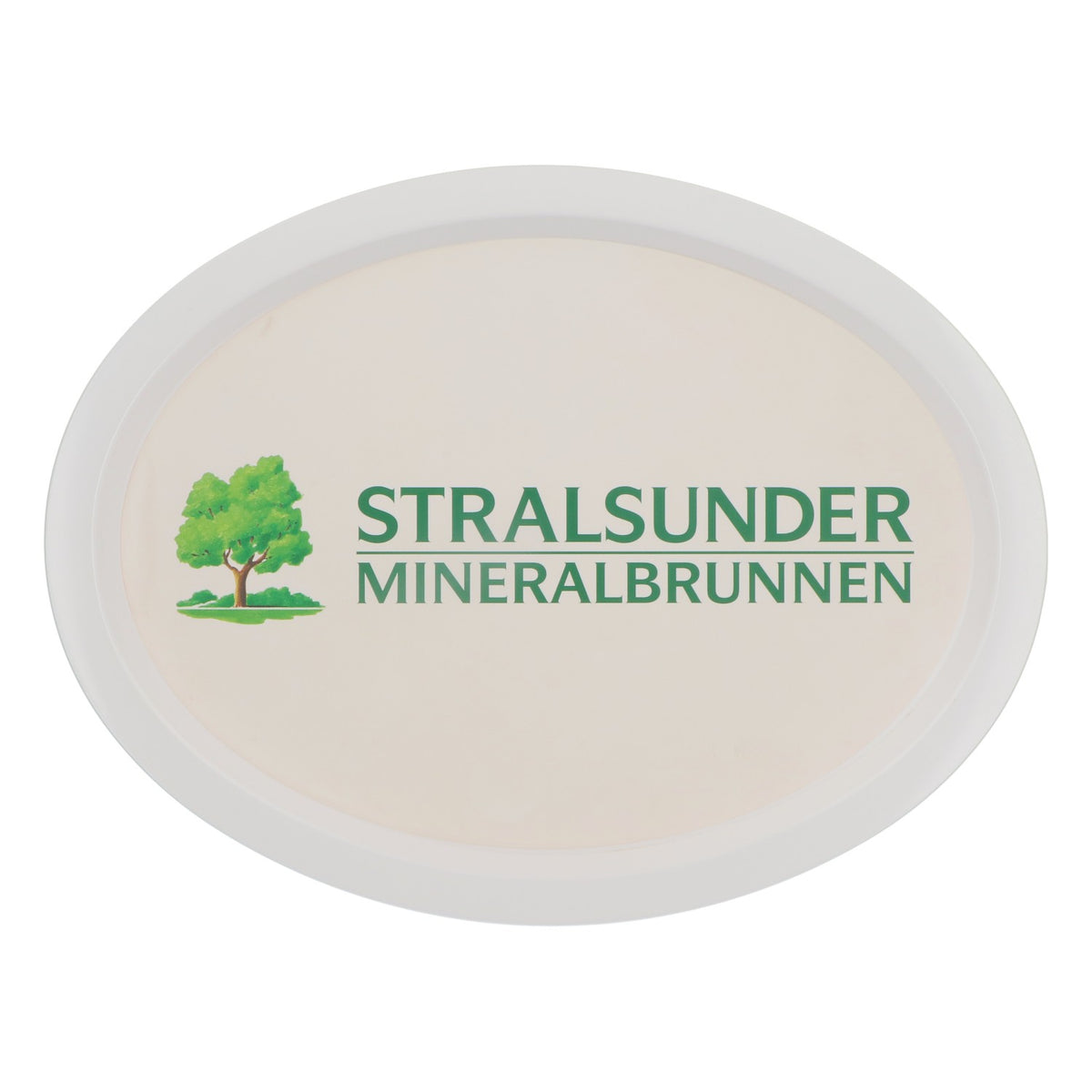 Plateau à bière Stralsunder Plateau de serveur Plateau rond Plateau ovale blanc « Mineralbrunnen »