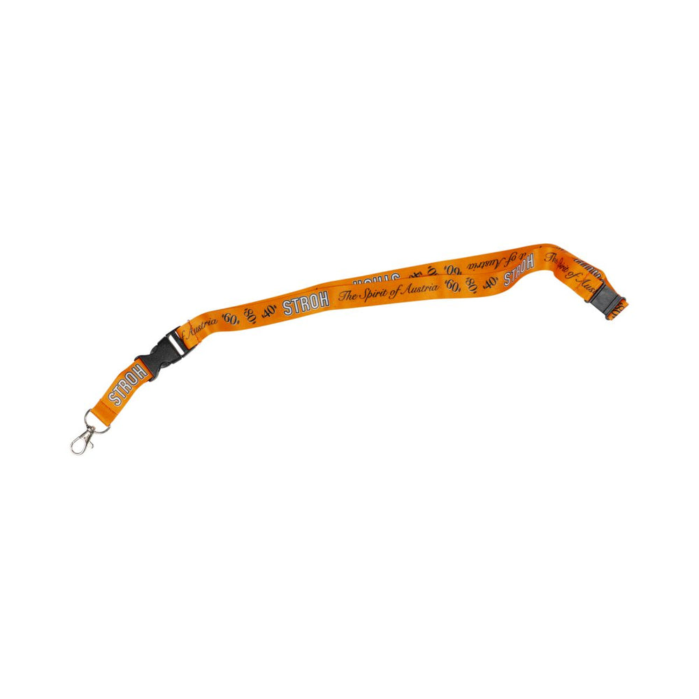 Lanière en paille orange avec mousqueton et porte-badge