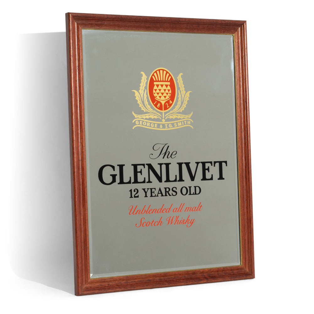 The Glenlivet Whisky Miroir publicitaire Accessoires de bar Décoration murale Cadre marron