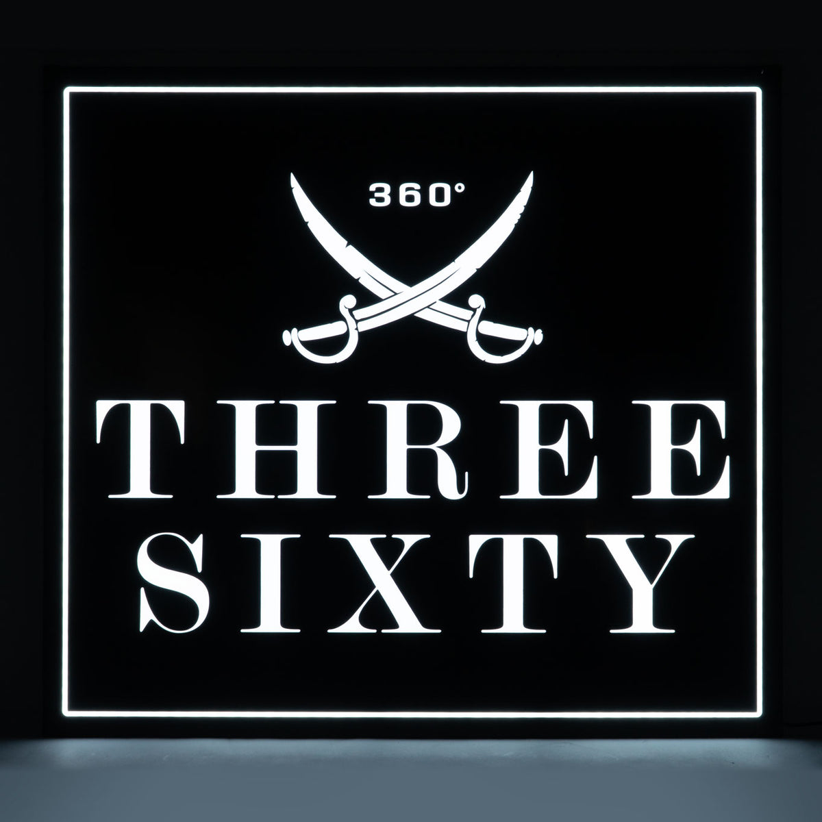 Three Sixty Enseigne lumineuse Luminated LED Wall Sign Square Logo Acrylic Deko