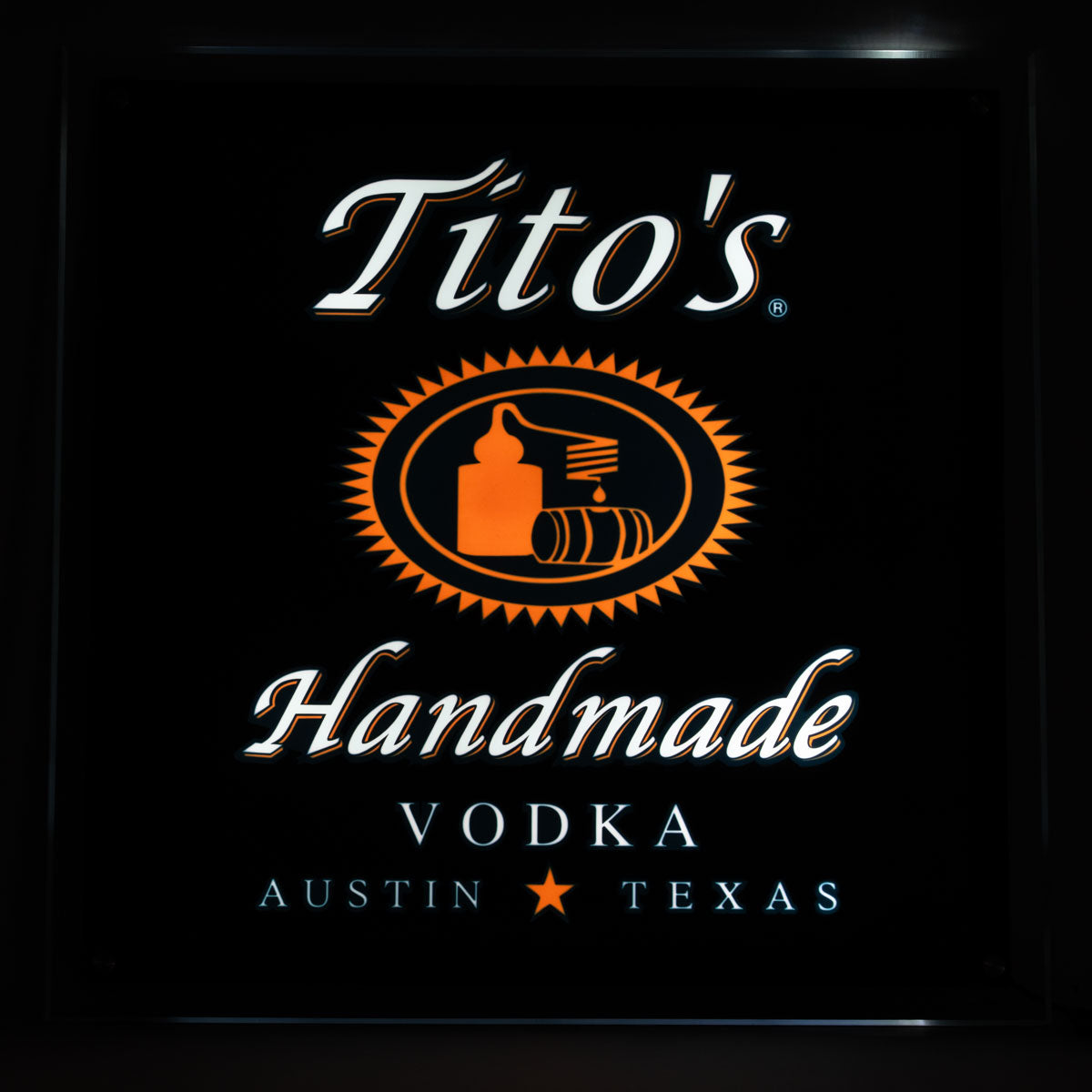 Enseigne lumineuse Titos Vodka Luminated LED Wallsign 51x51cm Décoration de bar Produits dérivés