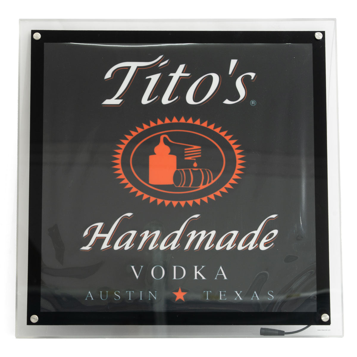 Enseigne lumineuse Titos Vodka Luminated LED Wallsign 51x51cm Décoration de bar Produits dérivés – Vue 2