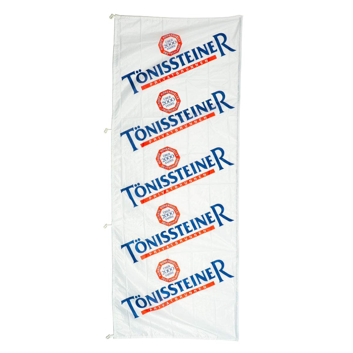 Bannière « Tönissteiner Wasser » en verre, 130 x 300 cm, drapeau en polyester