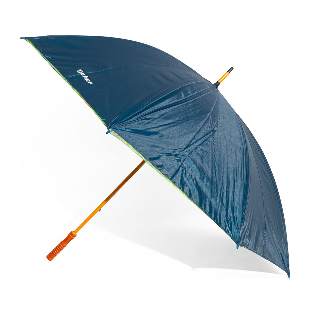 Verre à bière Tucher, manche en bois, extérieur bleu, intérieur multicolore, envergure 132 cm, polyester