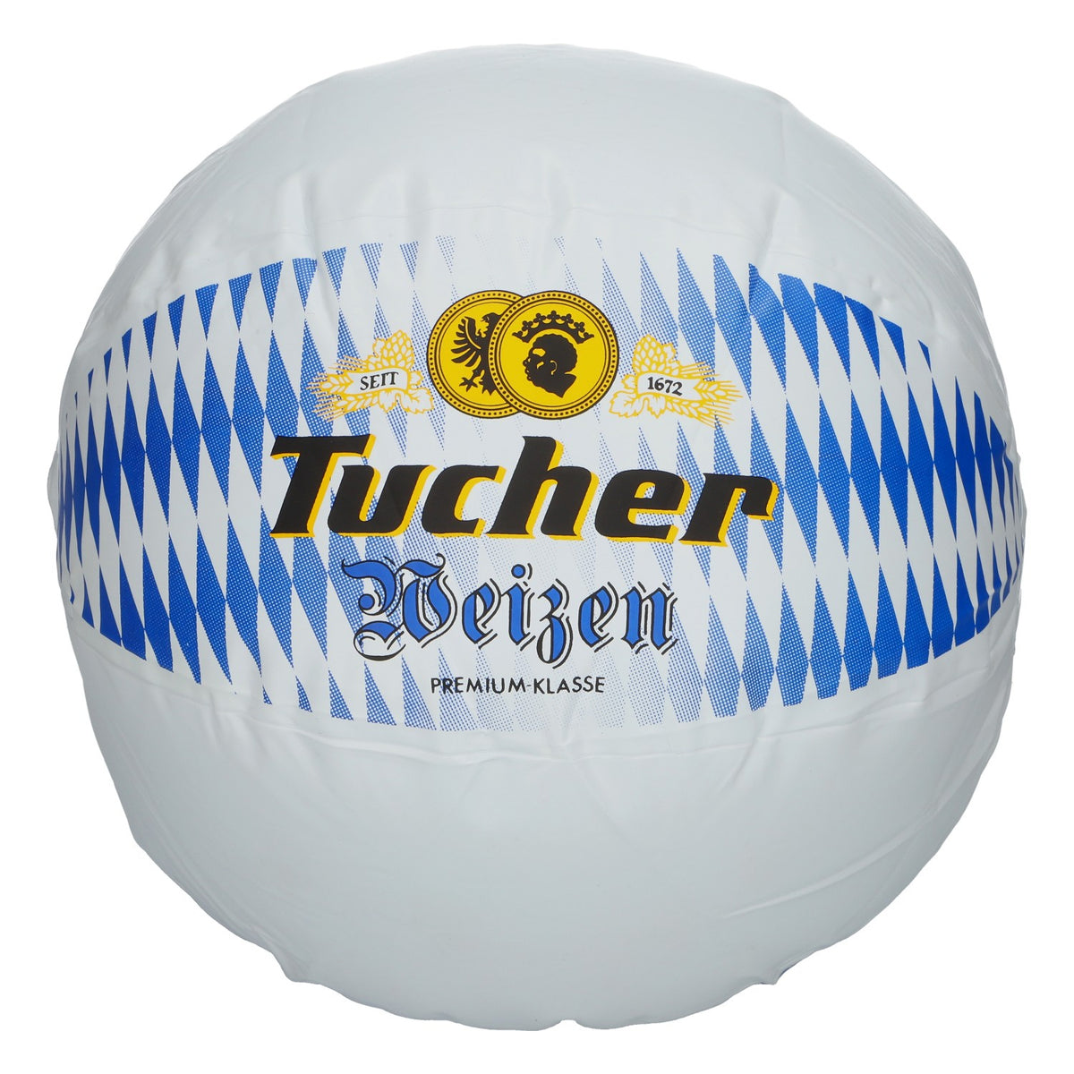 Ballon de plage gonflable Tucher (bière) Ø 30 cm, blanc, article pour fans