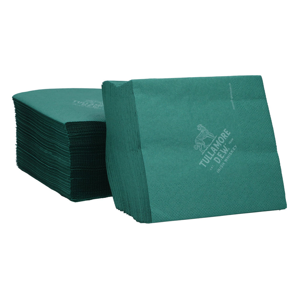 Serviettes Tullamore Dew Whiskey, neuves, en papier, vertes