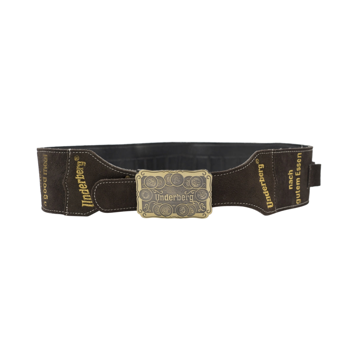 Ceinture Underberg en cuir avec boucle pour flacon d'alcool fort, 112 cm, ceinture à cartouches, pièce rare