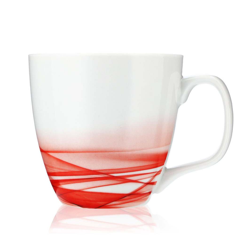 Tasse à café Unilever en porcelaine et verre, 0,4 l, blanche/rouge