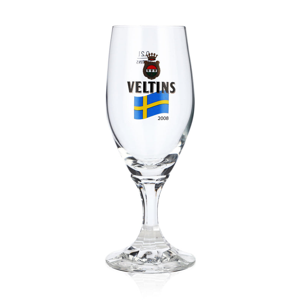 Verre à bière Veltins 0,2 l, verre en forme de coupe, édition spéciale Euro 2008 en Suède, verre à bière « pint »