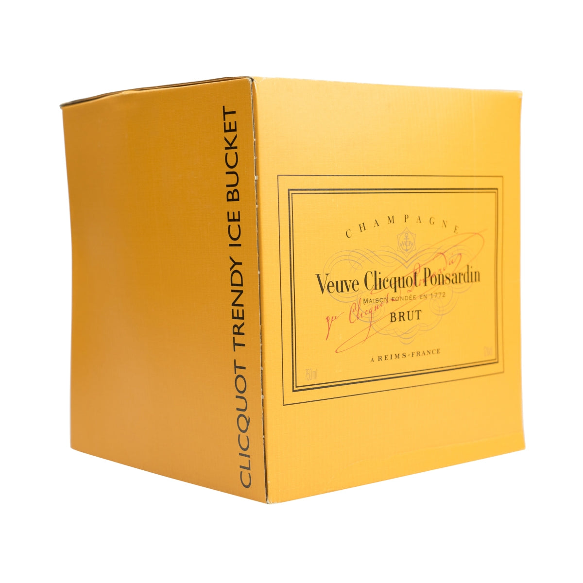 Veuve Clicquot Champagne Refroidisseur de bouteille Bac à glaçons Simple rond orange avec extérieur transparent – Vue 2