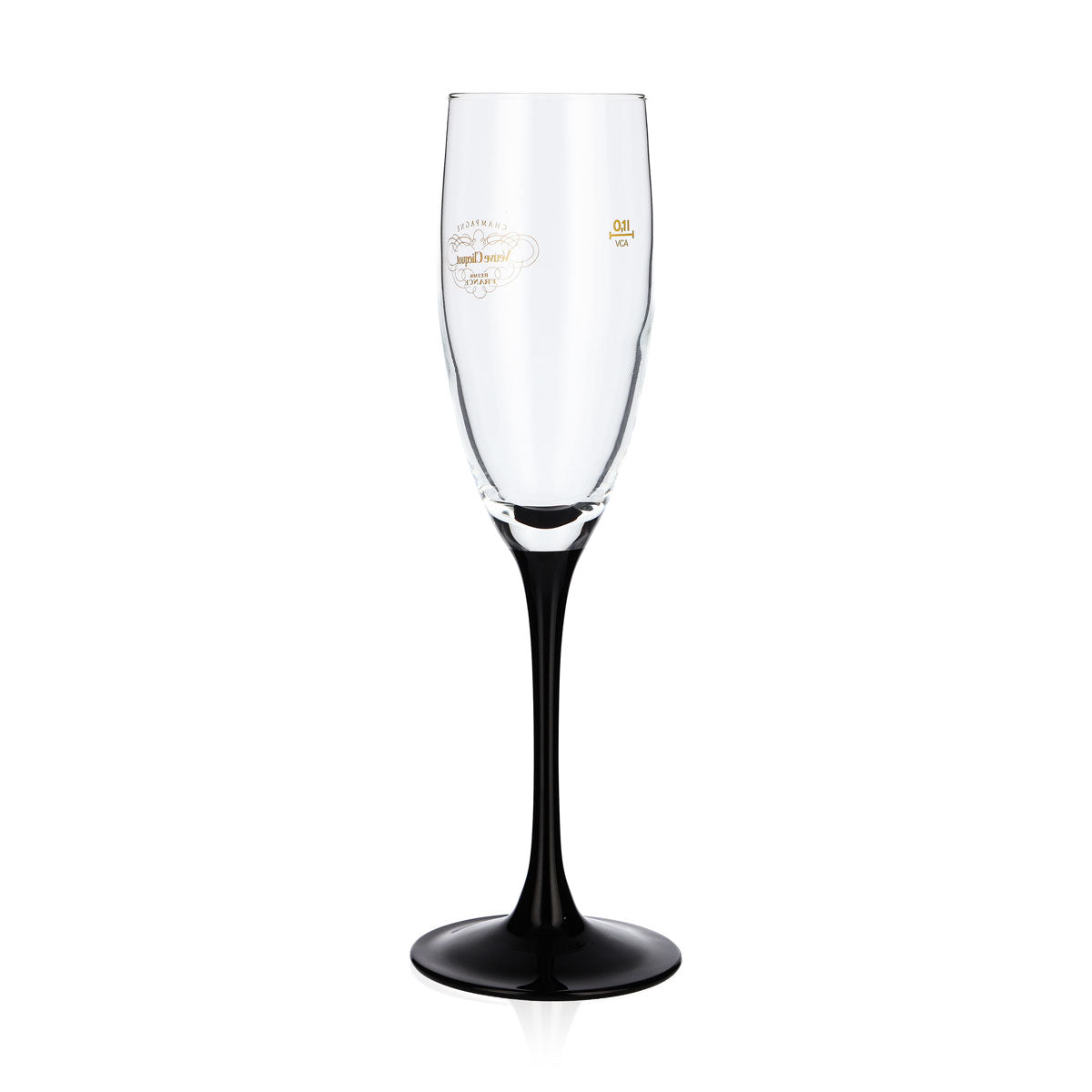 Verre à champagne Veuve Clicquot édition spéciale 0,1 l flûte pied noir – Vue 3